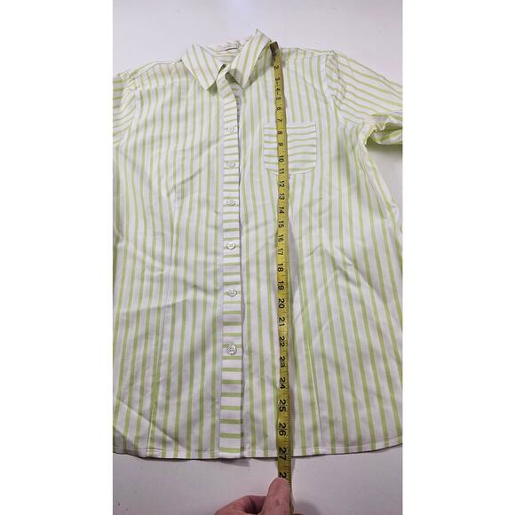 Chicos 1 (M) no iron business casual roll tab sleeve button up EUC career top + - Picture 7 of 7